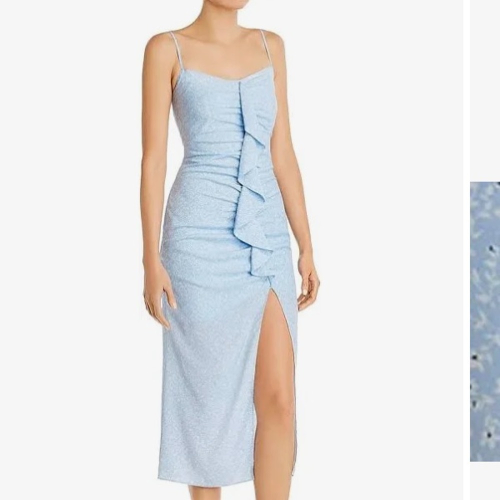 Likely Blue Ruffle Midi Dress - 8